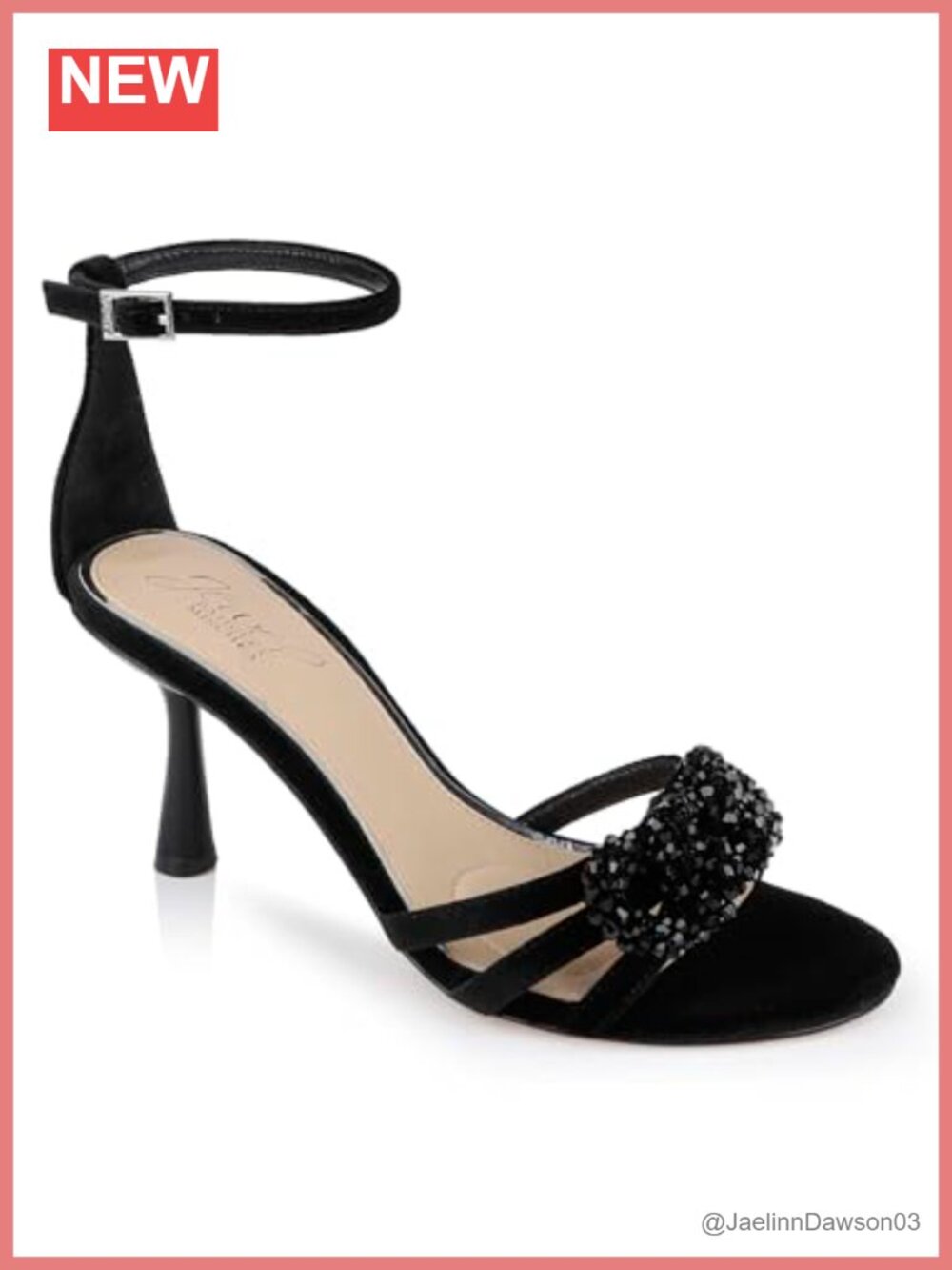 Badgley Mischka Tailani Open Toe Ankle Strap Stiletto Heels Leather